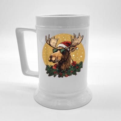 Sunglasses Christmas Moose Bringing The Holiday Vibes Beer Stein