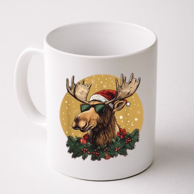 Sunglasses Christmas Moose Bringing The Holiday Vibes Coffee Mug