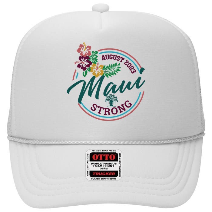 Supportive Colorful Maui Strong Lahaina Banyan Tree High Crown Mesh Back Trucker Hat