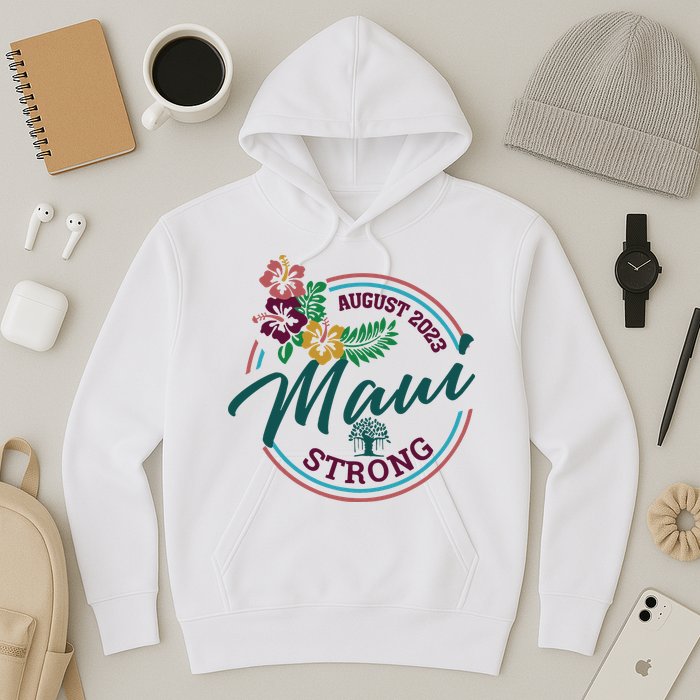 Supportive Colorful Maui Strong Lahaina Banyan Tree Hoodie