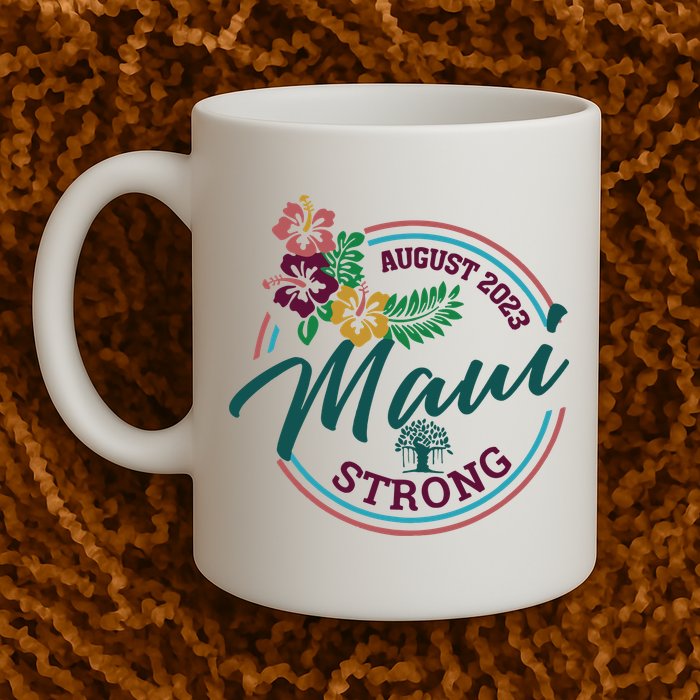 Supportive Colorful Maui Strong Lahaina Banyan Tree Mug
