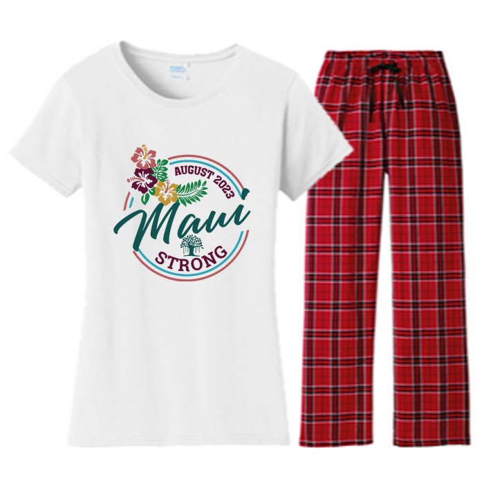 Supportive Colorful Maui Strong Lahaina Banyan Tree Women's Flannel Pajama Set