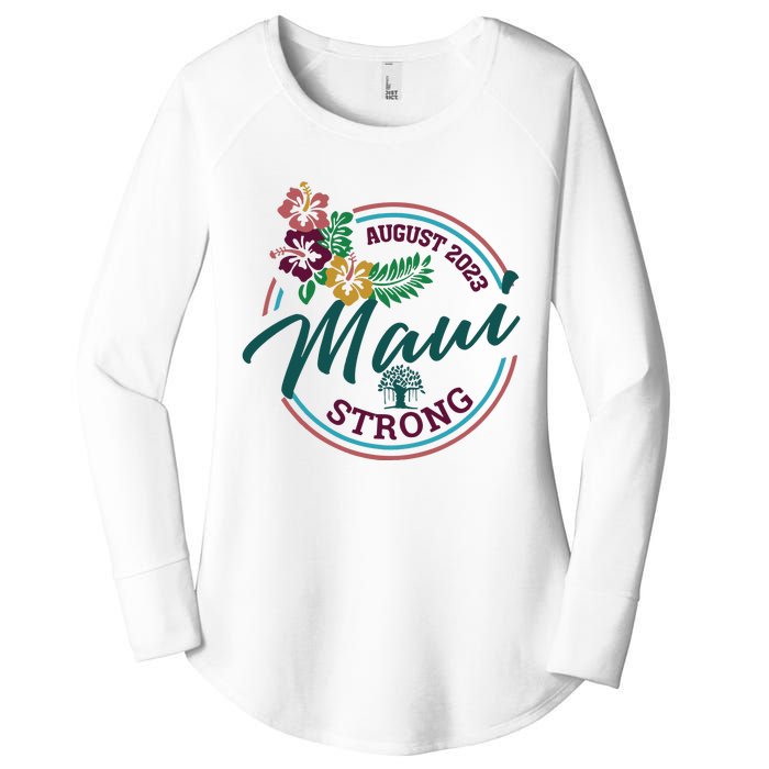 Supportive Colorful Maui Strong Lahaina Banyan Tree Women's Perfect Tri Tunic Long Sleeve Shirt