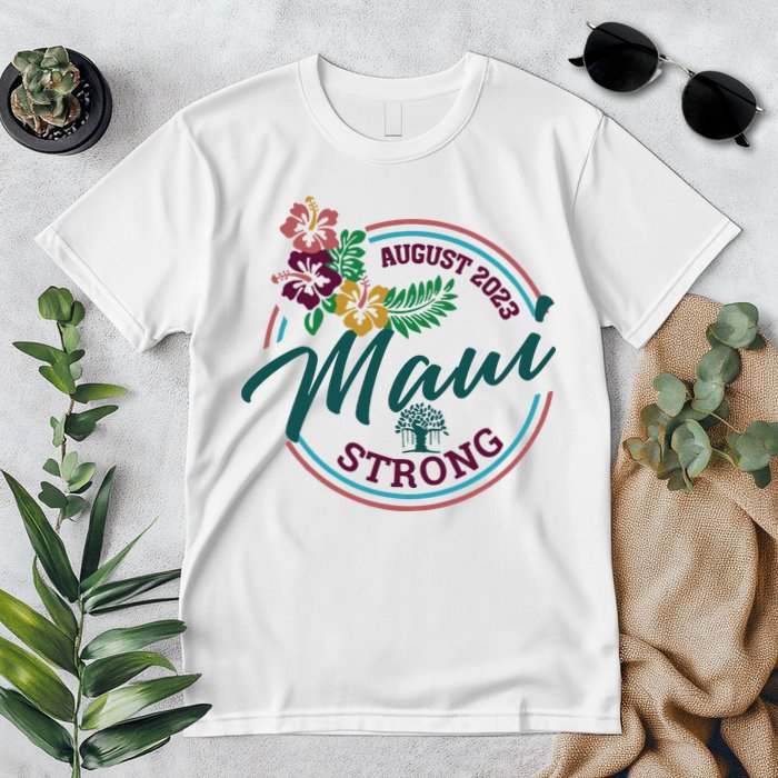 Supportive Colorful Maui Strong Lahaina Banyan Tree Premium T-Shirt