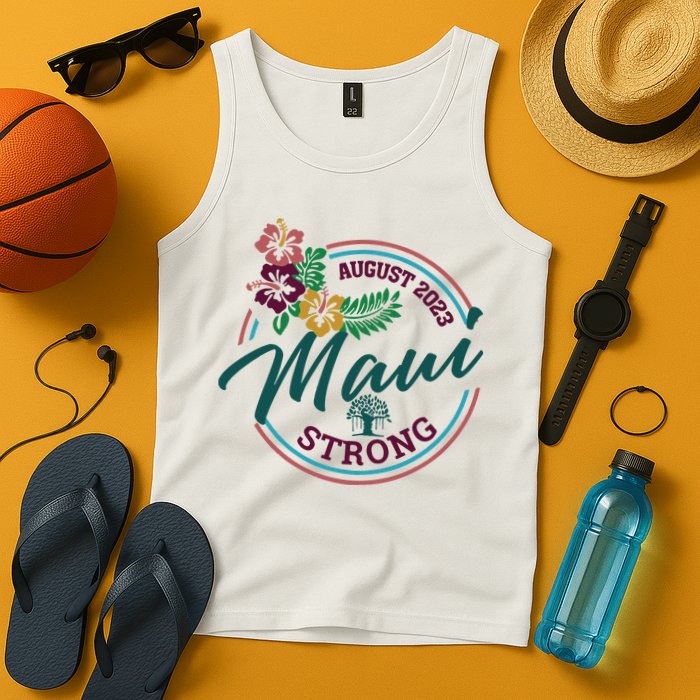 Supportive Colorful Maui Strong Lahaina Banyan Tree Tank Top