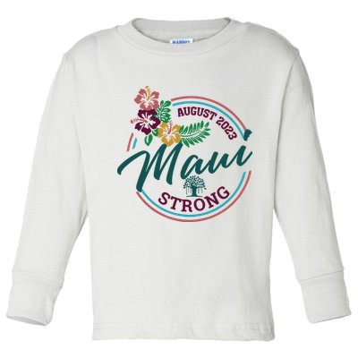 Supportive Colorful Maui Strong Lahaina Banyan Tree Toddler Long Sleeve Shirt