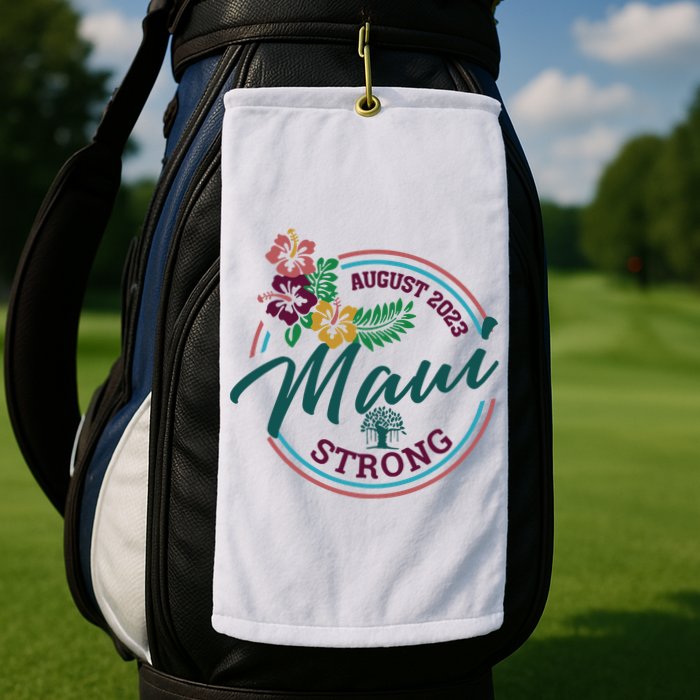 Supportive Colorful Maui Strong Lahaina Banyan Tree Golf Towel