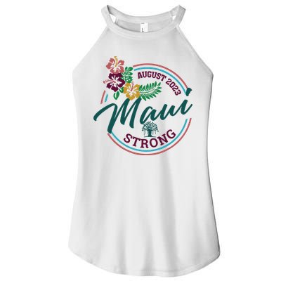 Supportive Colorful Maui Strong Lahaina Banyan Tree Women's Perfect Tri Rocker Tank