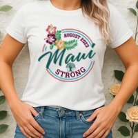 Supportive Colorful Maui Strong Lahaina Banyan Tree Womens T-Shirt