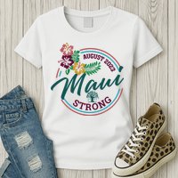 Supportive Colorful Maui Strong Lahaina Banyan Tree Womens T-Shirt