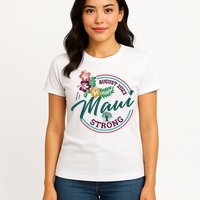 Supportive Colorful Maui Strong Lahaina Banyan Tree Womens T-Shirt