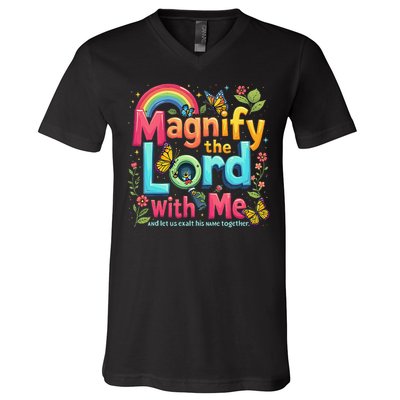 Summer Camp Magnify The Lord Christian VBS 2025 Gift V-Neck T-Shirt