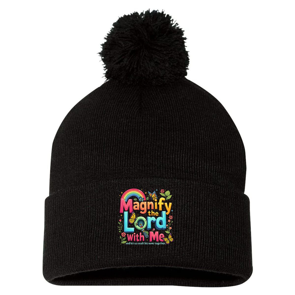 Summer Camp Magnify The Lord Christian VBS 2025 Gift Pom Pom 12in Knit Beanie