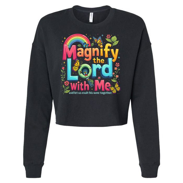 Summer Camp Magnify The Lord Christian VBS 2025 Gift Cropped Pullover Crew