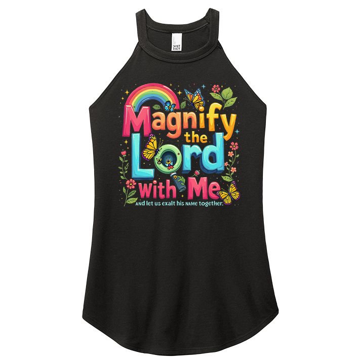 Summer Camp Magnify The Lord Christian VBS 2025 Gift Women's Perfect Tri Rocker Tank