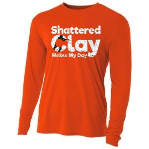 Shattered Clay Makes My Day Shooting Archery Gift Cooling Performance Long Sleeve Crew