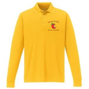 She Call Me Apple The Way I Be In Cider Performance Long Sleeve Polo