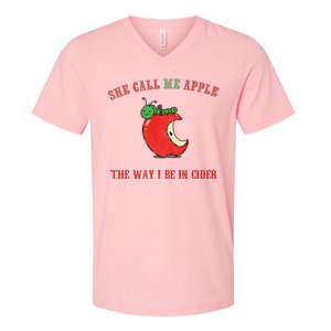 She Call Me Apple The Way I Be In Cider V-Neck T-Shirt