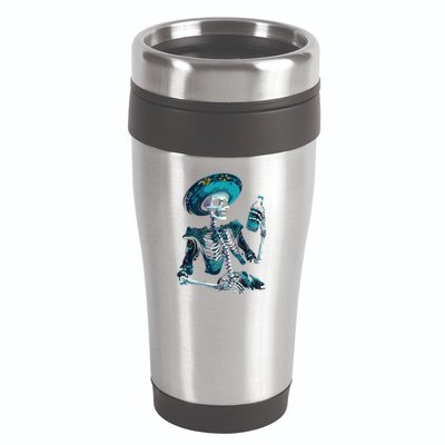 Skeleton Charro Mexican Skull Tequila Long Sleeve 16oz Travel Tumbler