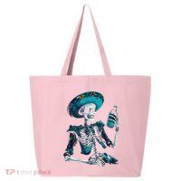 Skeleton Charro Mexican Skull Tequila Long Sleeve 25L Jumbo Tote