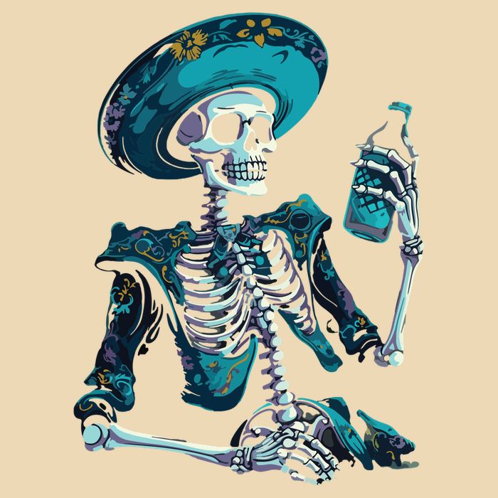 Skeleton Charro Mexican Skull Tequila Long Sleeve Bag