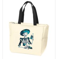 Skeleton Charro Mexican Skull Tequila Long Sleeve Zip Tote Bag