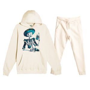 Skeleton Charro Mexican Skull Tequila Long Sleeve Premium Hooded Sweatsuit Set