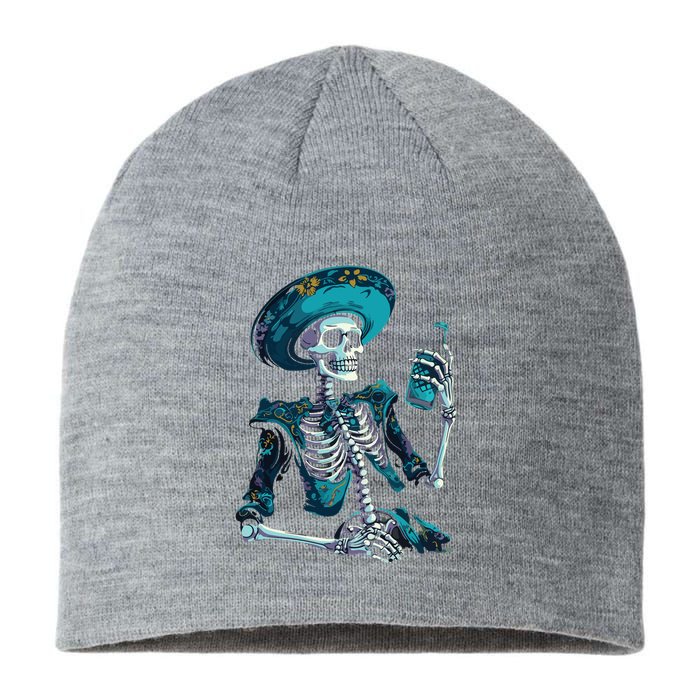 Skeleton Charro Mexican Skull Tequila Long Sleeve Sustainable Beanie