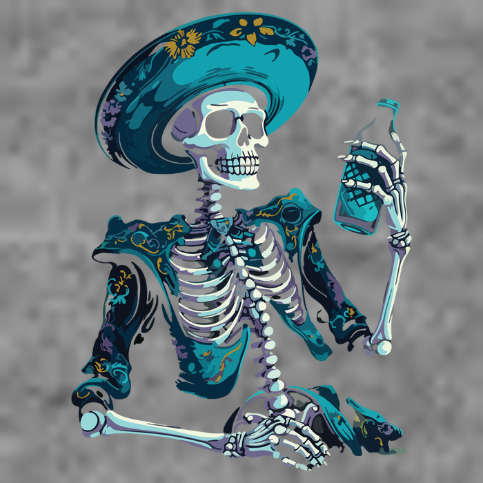 Skeleton Charro Mexican Skull Tequila Long Sleeve Sustainable Beanie