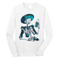 Skeleton Charro Mexican Skull Tequila Long Sleeve Long Sleeve Shirt