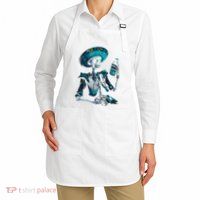 Skeleton Charro Mexican Skull Tequila Long Sleeve Apron