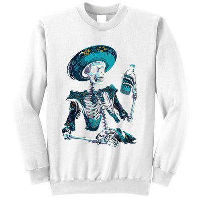 Skeleton Charro Mexican Skull Tequila Long Sleeve Sweatshirt