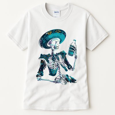 Skeleton Charro Mexican Skull Tequila Long Sleeve Tall T-Shirt
