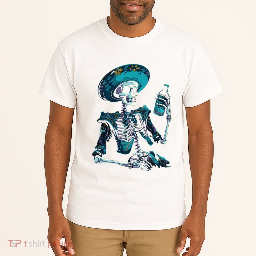 Skeleton Charro Mexican Skull Tequila Long Sleeve Tall T-Shirt