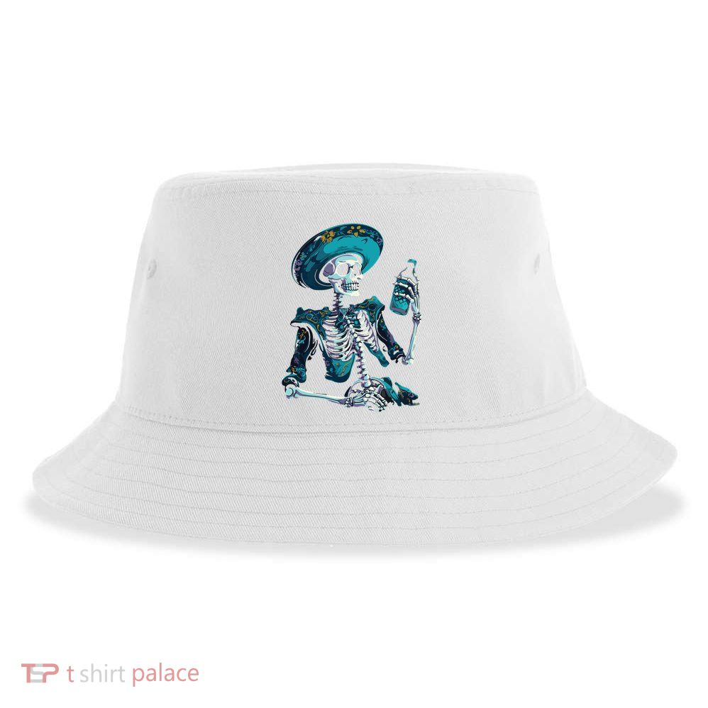 Skeleton Charro Mexican Skull Tequila Long Sleeve Sustainable Bucket Hat