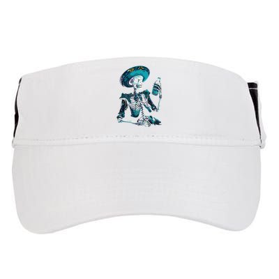 Skeleton Charro Mexican Skull Tequila Long Sleeve Adult Drive Performance Visor