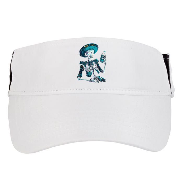 Skeleton Charro Mexican Skull Tequila Long Sleeve Adult Drive Performance Visor