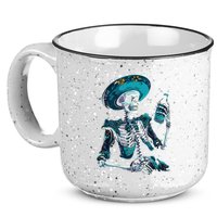 Skeleton Charro Mexican Skull Tequila Long Sleeve 15oz Campfire Ceramic Mug