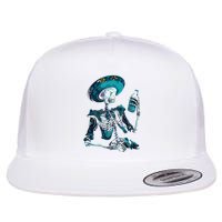 Skeleton Charro Mexican Skull Tequila Long Sleeve Flat Bill Trucker Hat