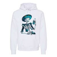 Skeleton Charro Mexican Skull Tequila Long Sleeve Premium Hoodie