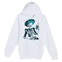 Skeleton Charro Mexican Skull Tequila Long Sleeve Premium Pullover Hoodie