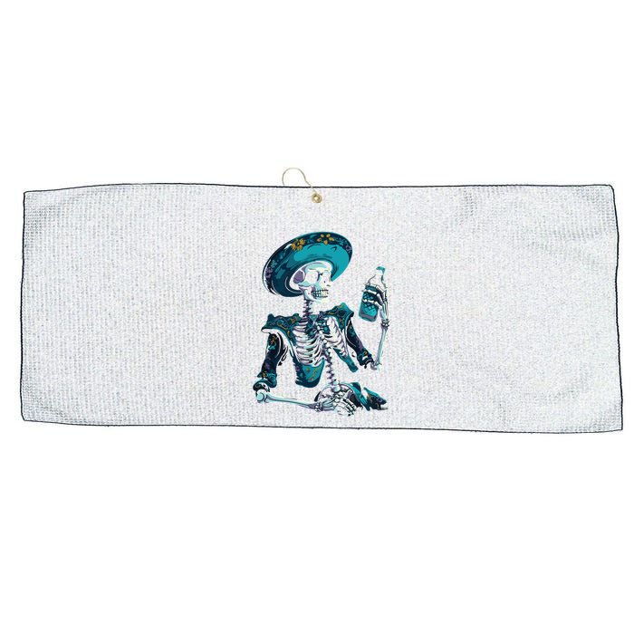 Skeleton Charro Mexican Skull Tequila Long Sleeve Large Microfiber Waffle Golf Towel