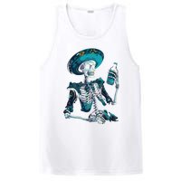 Skeleton Charro Mexican Skull Tequila Long Sleeve PosiCharge Competitor Tank