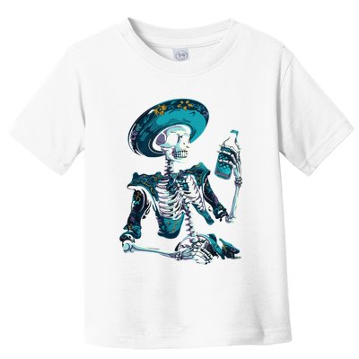 Skeleton Charro Mexican Skull Tequila Long Sleeve Toddler T-Shirt