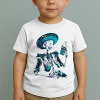 Skeleton Charro Mexican Skull Tequila Long Sleeve Toddler T-Shirt