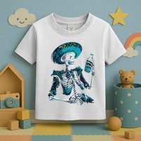 Skeleton Charro Mexican Skull Tequila Long Sleeve Toddler T-Shirt