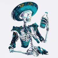 Skeleton Charro Mexican Skull Tequila Long Sleeve Visor