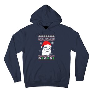 Slothy Christmas Merry Santa Hat Hoodie