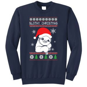 Slothy Christmas Merry Santa Hat Sweatshirt