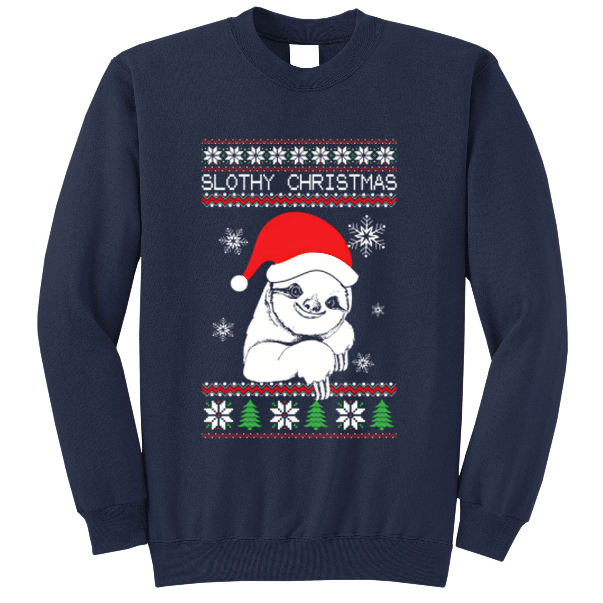 Slothy Christmas Merry Santa Hat Sweatshirt